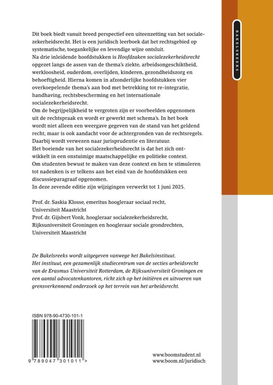 Bakelsinstituut - Hoofdzaken socialezekerheidsrecht